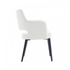 Tremont Modern Vegan Leather Metal Armchair in White - Set of 2 | Fauteuil moderne Tremont en cuir vegetalien avec accoudoirs en metal, blanc - Lot de 2