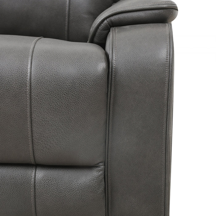 Sofa inclinable electrique Marlow de 84 po en cuir assorti avec USB/USB-C - Charbon