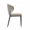 Kirsten Modern Vegan Leather Metal Dining Chair in Light Gray - Set of 4 | Chaise de salle a manger moderne en cuir vegetalien et metal Kirsten, gris clair - Lot de 4