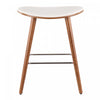 LumiSource Saddle White Faux Leather Mid-Century Modern Counter-Height Stool - Set of 2|Tabouret moderne du milieu du 20e siècle Saddle de hauteur comptoir en similicuir blanc - ensemble de 2