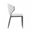 Kirsten Modern Vegan Leather Metal Dining Chair in White - Set of 4 | Chaise de salle a manger moderne en cuir vegetalien et metal Kirsten, blanche - Lot de 4