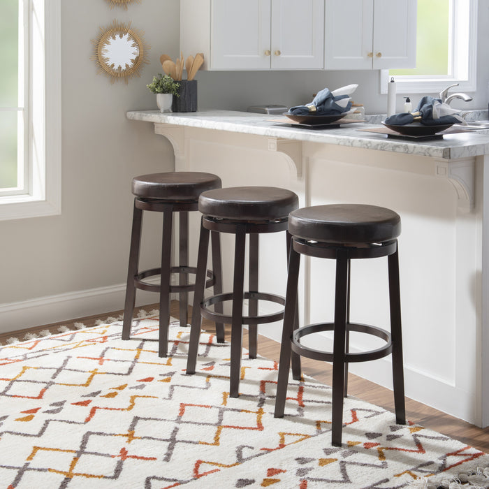 Tabouret bar Maya en similicuir - brun