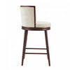 Evalyn Modern Wood Upholstered Barstool in Cream - Set of 2 | Tabouret de bar moderne en bois et tissu creme Evalyn - Lot de 2