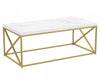 44" Coffee Table Marble Look With Gold Metal | Table à café de 44 po d’apparence marbre avec métal doré