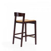 Klismos Mid-Century Modern Wood Upholstered Counter Stool in Camel - Set of 2 | Tabouret de comptoir en bois rembourre style Klismos mi-siecle moderne couleur camel - Lot de 2