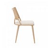 Oliver Modern Dining Chairs with PU Upholstered and PE Rattan Backrest Set of 2,Beige  | Chaises de salle a manger modernes Oliver avec assise rembourree en PU et dossier en rotin PE, lot de 2, beige