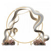 Outsunny 6.6ft Gold Wedding Arch Round Backdrop Stand For Birthday Party|Outsunny 6.6ft Or Arc De Mariage Rond Support De Fond Pour La Fete