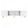 Frances Modern Tv Stand With 4 Doors,high-gloss White Tv Stand | Meuble Tv Moderne Frances Avec 4 Portes, Blanc Laque Brillant