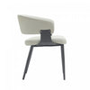 Luce Modern Textured Vegan Leather Metal Dining Chair in Oatmeal - Set of 4 | Chaise de salle a manger moderne Luce en cuir vegetalien texture et metal, couleur avoine - Lot de 4