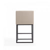 Ambassador Mid-Century Modern Metal Upholstered Counter Stool in Cream - Set of 2 Bar Stool | Tabouret de comptoir rembourre en metal style mid-century modern Ambassador, creme - Lot de 2