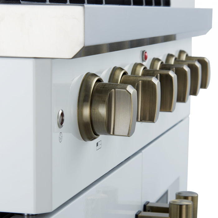 Cuisiniere a gaz blanche Galiano 30 pouces, 4,32 pi³ – FFSGS6444-30WHT
