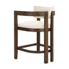 Lucas 26" Rubberwood Counter Height Bar Stool with Upholstered Seating Set of 2,Walnut Dining Chair | Lucas Ensemble de 2 tabourets de bar en bois de caoutchouc de 26" avec assise rembourree, noyer