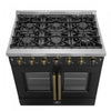 Forno Galiano 36" Black Gas Range, 4.32 cu.ft- FFSGS6444-30BLK | Cuisiniere a gaz noire Galiano 36 pouces, 4,32 pi³ – FFSGS6444-36BLK