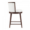 Evalyn Modern Wood Upholstered Counter Stool in White - Set of 3 | Tabouret de comptoir moderne en bois et tissu Evalyn, blanc - Lot de 3