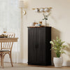 HOMCOM Kitchen Pantry Cabinet Storage Cabinet with Adjustable Shelves Black
