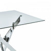 Olivia Square Glass Dining Table with Multi-Use Function,Chrome | Table a manger carree en verre Olivia avec fonction polyvalente, finition chrome