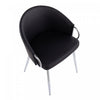 LumiSource Claire Faux Leather Contemporary Glam Dining Chair - Silver/Black|Chaise de salle à manger somptueuse contemporaine Claire en similicuir - argentée et noire