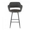 LumiSource Margarite Grey Faux Leather Contemporary Counter-Height Stool - Set of 2|Tabouret contemporain Margarite de hauteur comptoir en similicuir gris - ensemble de 2
