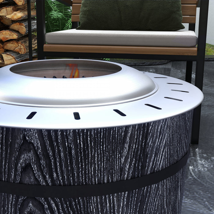 Outsunny Foyer Sans Fumee Avec Tapis, 20\" Firepit, Oxyde De Magnesium, Noir