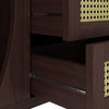 James 55.3" Modern Minimalist Wood Cabinet with Sliding Doors and Adjustable Shelves,Dark Brown Accent Cabinet | James 55.3" Cabinet Moderne Minimaliste en Bois avec Portes Coulissantes et Etageres Ajustables, Marron Fonce