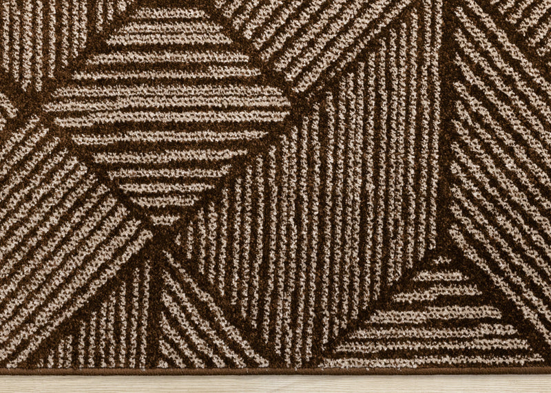 Tapis Covington brun taupe a rayures geometriques, 6'7\" x 9'10\"