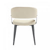 Luce Modern Textured Vegan Leather Metal Dining Chair in Sand - Set of 4 | Chaise de salle a manger moderne Luce en cuir vegetalien texture et metal, sable - Lot de 4