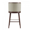 Evalyn Modern Wood Upholstered Barstool in Stone - Set of 2 | Tabouret de bar moderne en bois et tissu Evalyn, coloris pierre - Lot de 2