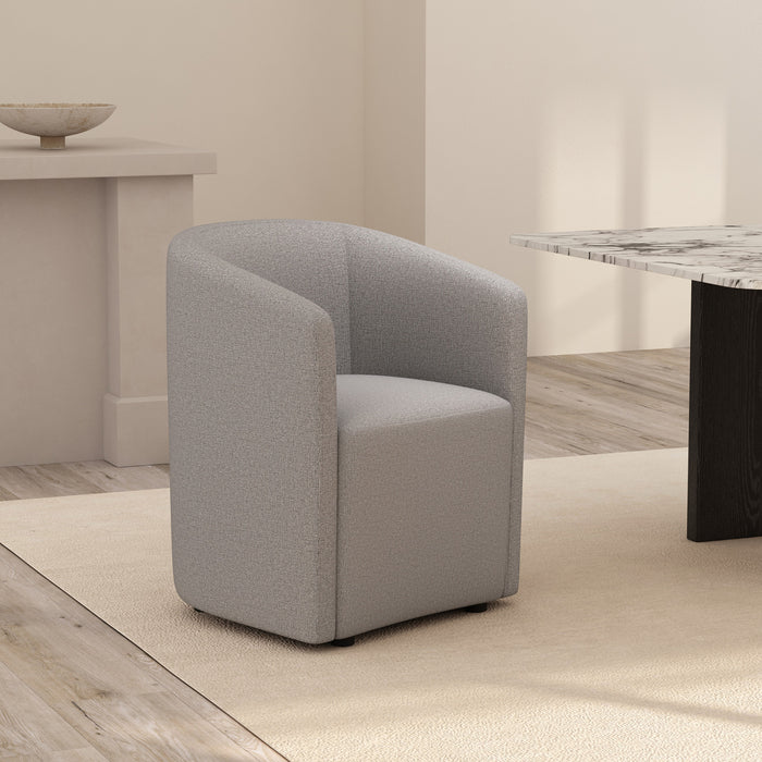 Fauteuil contemporain moderne Hearth en tissu gris clair
