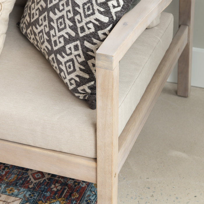 Causeuse Teagon de couleur beige et naturelle pour la terrasse à l’extérieur - ensemble de 2