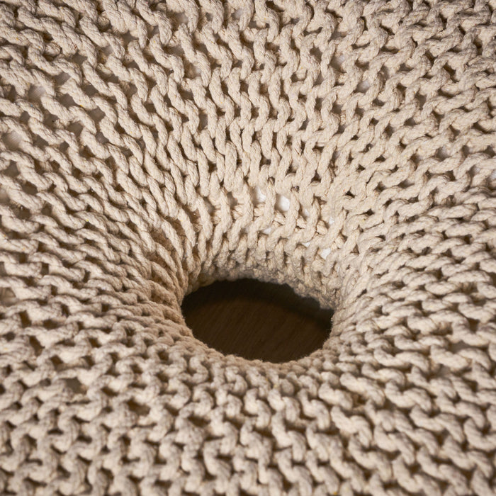 Pouf Rembourré Murphy, 100 % Coton - Beige