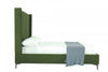 Promenade Mid-Century Modern Upholstered Velvet Full Bed in Moss Green | Lit complet Promenade style milieu du siecle moderne en velours capitonne vert mousse