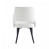 Tremont Modern Vegan Leather Metal Armchair in White - Set of 2 | Fauteuil moderne Tremont en cuir vegetalien avec accoudoirs en metal, blanc - Lot de 2