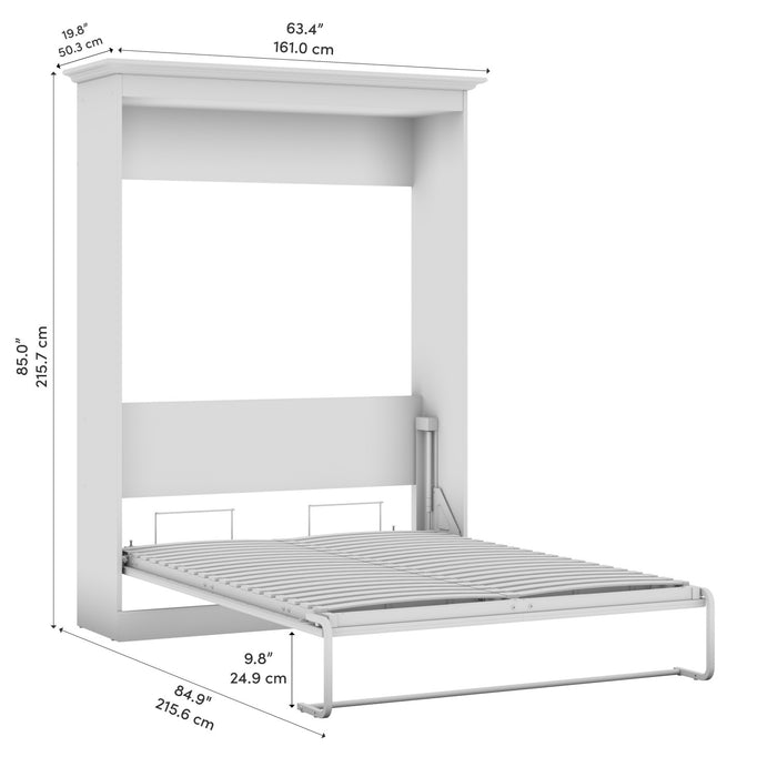 Lit double escamotable Versatile de Bestar de 64 po (L) - blanc