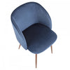 LumiSourceFran Blue Velvet Contemporary Dining Chair - Set of 2|Chaise de salle à manger contemporaine Fran en velours bleu - ensemble de 2