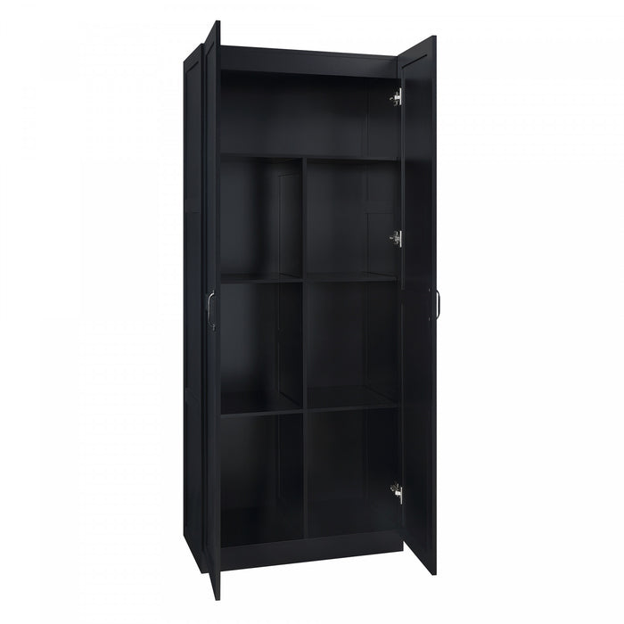 Armoire de rangement moderne Hopkins 30\" en noir (7 etageres) - Lot de 2