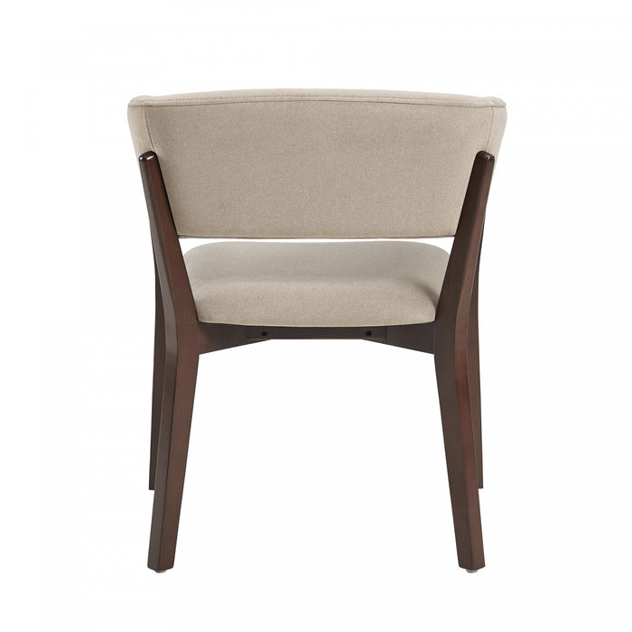Fauteuil Blake moderne en faux mohair avec accoudoirs en bois, naturel - Lot de 2