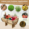 Costway 1 Pcs Outdoor Wooden Planter Solid Acacia Wood Half-barrel Planter Box With Legs