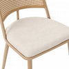 Oliver Modern Dining Chairs with PU Upholstered and PE Rattan Backrest Set of 2,Beige  | Chaises de salle a manger modernes Oliver avec assise rembourree en PU et dossier en rotin PE, lot de 2, beige