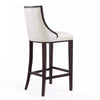 Fifth Avenue Traditional Wood Upholstered Barstool in Pearl White - Set of 3 | Tabouret de bar traditionnel en bois Fifth Avenue avec assise rembourree, blanc perle – Lot de 3