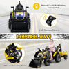3-in-1 Kids Ride On Excavator Bulldozer 12v Electric Tractor Remote W/ Trailer Yellow