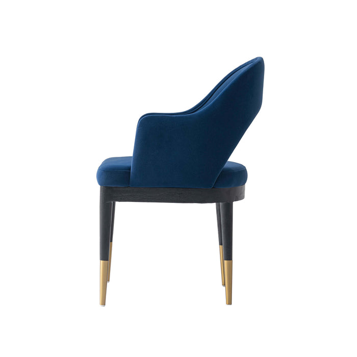 Ensemble de salle a manger moderne industriel chic Carrington et Rockaway 7 pieces, bleu minuit et naturel