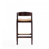 Klismos Mid-Century Modern Wood Upholstered Counter Stool in Camel - Set of 2 | Tabouret de comptoir en bois rembourre style Klismos mi-siecle moderne couleur camel - Lot de 2