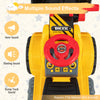 Costway Kids Ride On Excavator With Realistic Sound Effects Big Bucket 3 Toy Stones Helmet