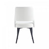 Tremont Modern Vegan Leather Metal Dining Chair in White - Set of 2 | Chaise de salle a manger moderne Tremont en cuir vegetalien blanc avec structure en metal - Lot de 2
