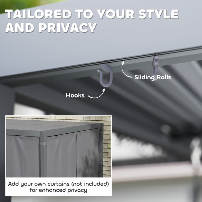 Outsunny Pergola A Persiennes 10' X 10' Toit Reglable Et Cadre En Aluminium