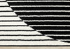 Florence Black White Stripes and Hollow Circle Modern Design, 7'6" x 9'6" Indoor Area Rug | Florence rayures noires et blanches et cercles creux, design moderne, 7'6" x 9'6"