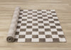 Leopold Checkered Brown White Geometric Area Rug - 7'10" x 10'6"|Carpette géométrique Leopold brune et blanche à motif de carreaux - 7 pi 10 po x 10 pi 6 po