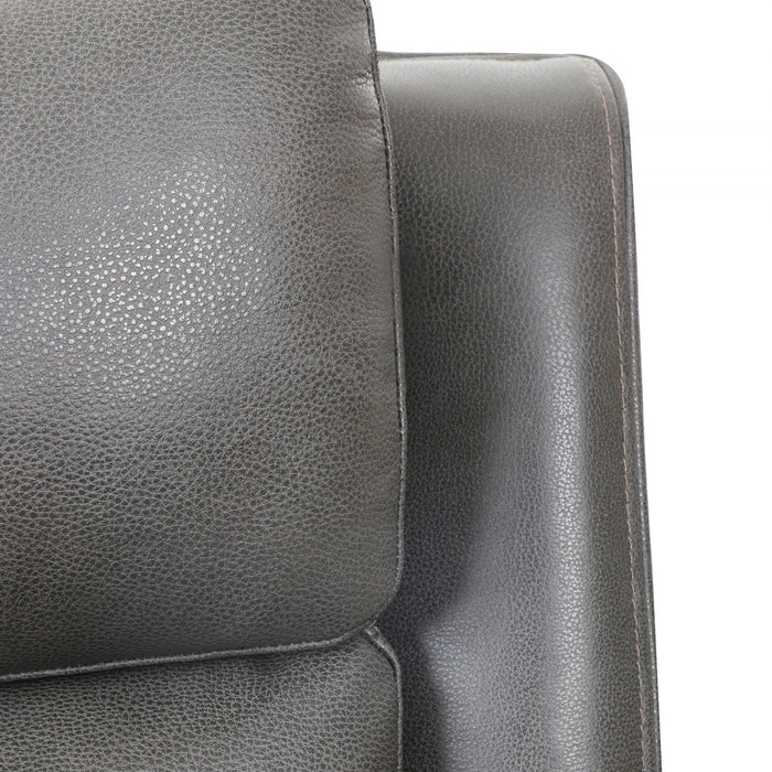 Sofa inclinable electrique Marlow de 84 po en cuir assorti avec USB/USB-C - Charbon