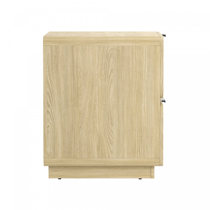 Commode contemporaine moderne 2 pieces Chrystie et table de chevet en bois naturel