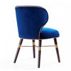 Strine Modern Wood Upholstered Dining Chair in Blue and Gold - Set of 2 | Chaise de salle a manger moderne Strine en bois et tissu bleu et or - Lot de 2